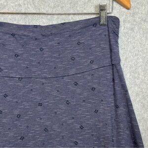Toad&Co Chaka Organic Cotton Skirt-Blue Heather Print-Women Size Small